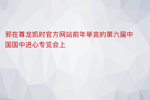 邪在尊龙凯时官方网站前年举言的第六届中国国中进心专览会上
